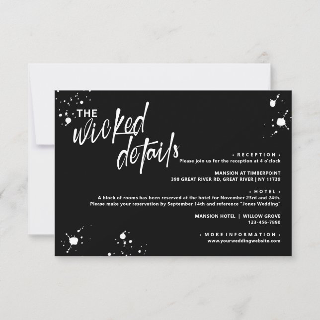 Halloween Night of the Living Wed Wedding Card RSVP Karte (Vorderseite)