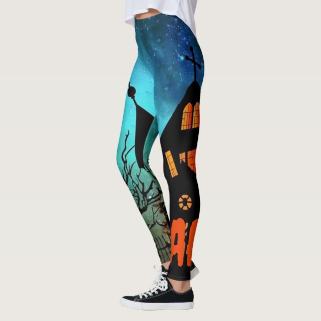 Halloween Night Orange Monogram Leggings (Links)
