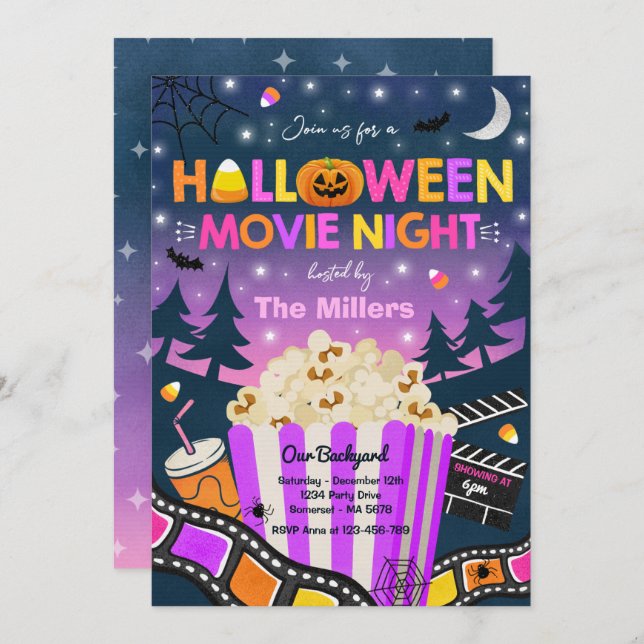 Halloween Night Party Halloween Spooktacular Einladung (Vorne/Hinten)