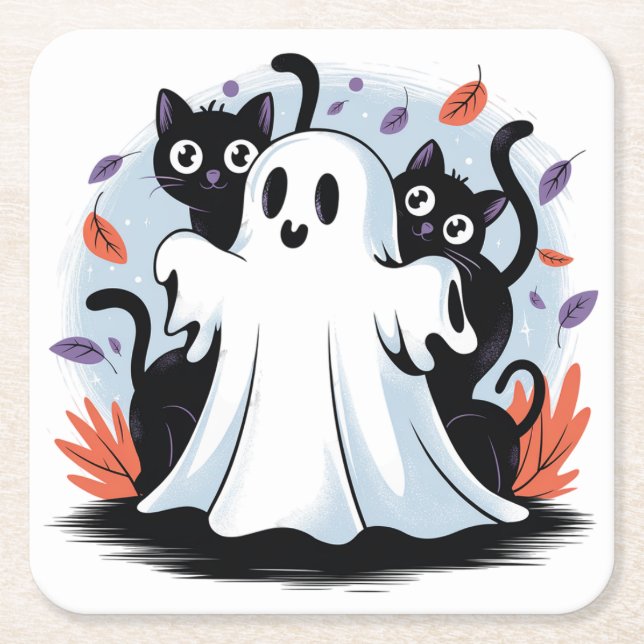Halloween Night Prowl Rechteckiger Pappuntersetzer (Vorderseite)
