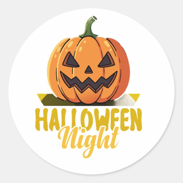 Halloween Night Pumpkin Glow Tee on Sticker (Vorderseite)
