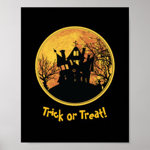 Halloween Night Trick oder Treat Full Moon House Poster