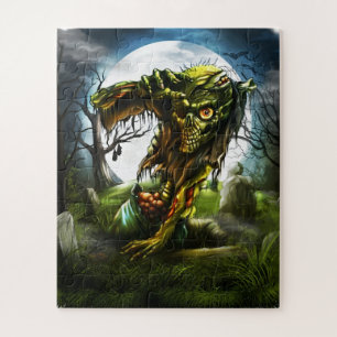 Halloween Night Zombie Rising Full Moon Friedhof Puzzle