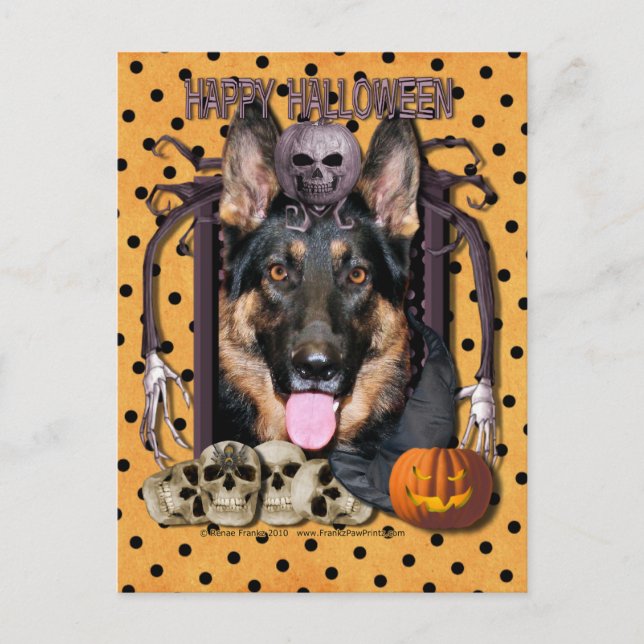 Halloween Nightmare - German Shepherd - Kuno Postkarte (Vorderseite)