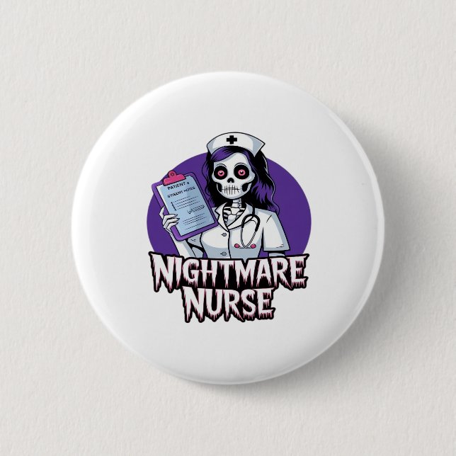 Halloween Nightmare Nurse Classic T - Shirt Button (Vorderseite)