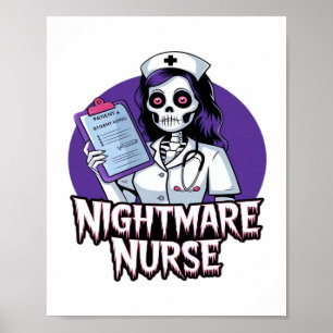 Halloween Nightmare Nurse Classic T - Shirt Poster