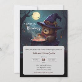 Halloween Nighttime Forest Baby Shower Einladung