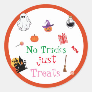 Halloween No Tricks Nur Leckereien unheimliche Kür Runder Aufkleber