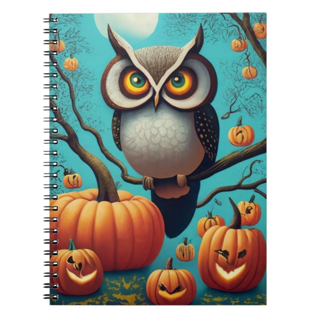 Halloween Notebook mit Owls & Pumpkins Notizblock (Vorderseite)