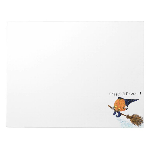 Halloween Notepad Hexenkürbis Notizblock (Vorderseite)