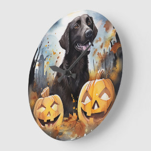 Halloween Nova Scotia mit Pumpkins Beängstigend Große Wanduhr