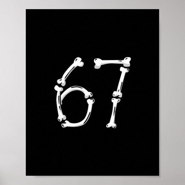 Halloween Number 6 7 Bones Skeleton Costume  Poster (Vorne)