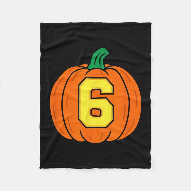 Halloween Number 6 Pumpkin Costume  Fleecedecke (Vorderseite)