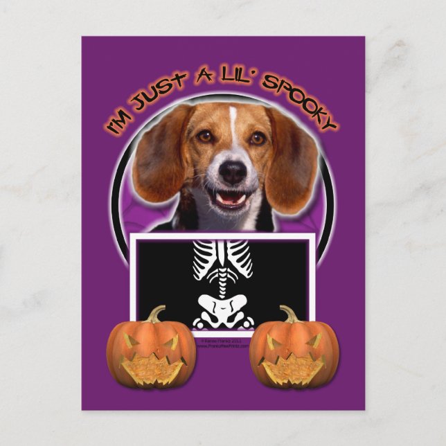 Halloween - Nur ein kleiner Spooky - Beagle Postkarte (Vorderseite)