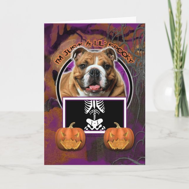 Halloween - Nur ein kleiner Spooky - Bulldog Karte (Vorderseite)