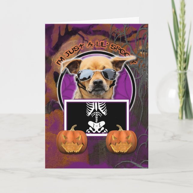 Halloween - Nur ein kleiner Spooky - Chihuahua Karte (Vorderseite)