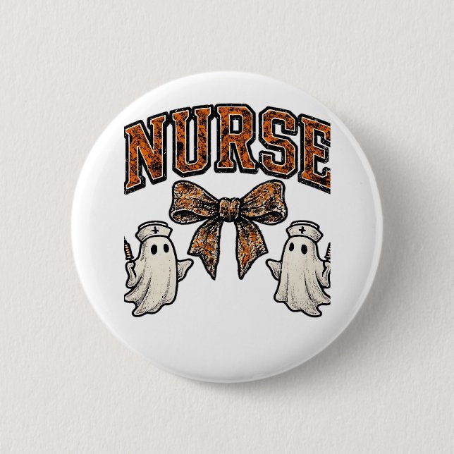 Halloween Nurse Beängstigend Coquette Bow Classic  Button (Vorderseite)