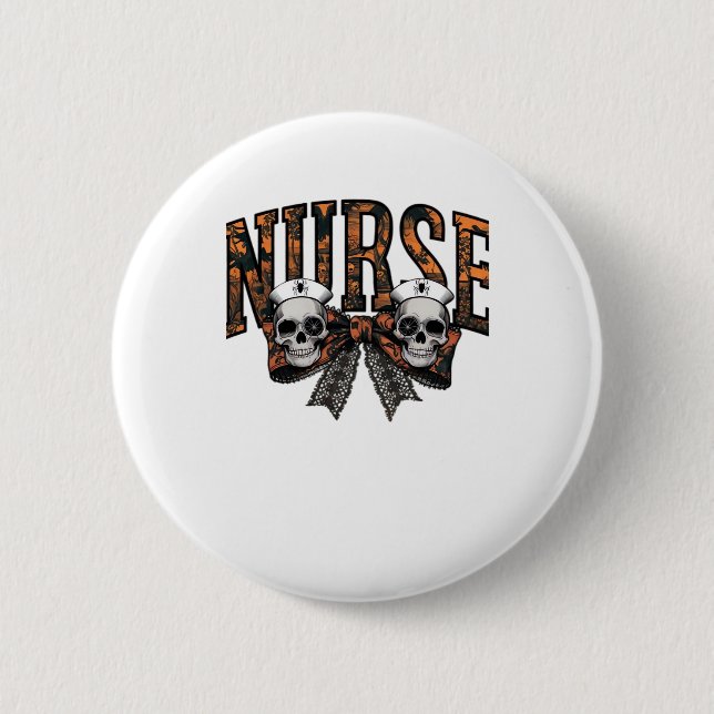 Halloween Nurse Beängstigend Coquette Bow Classic  Button (Vorderseite)