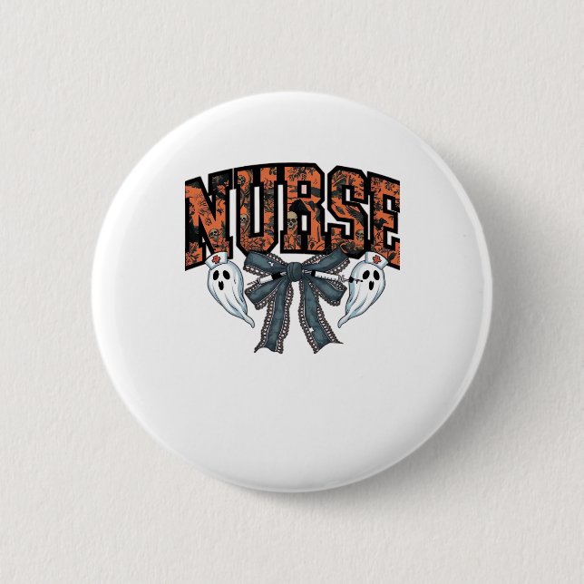 Halloween Nurse Beängstigend Coquette Bow Classic  Button (Vorderseite)