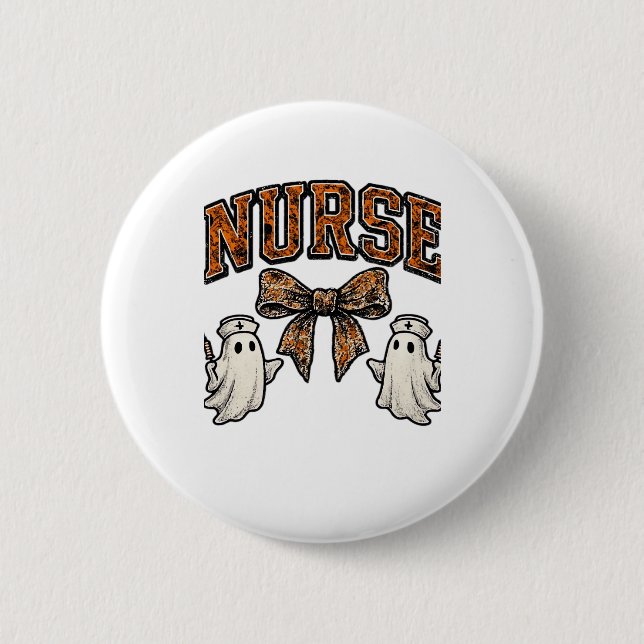 Halloween Nurse Beängstigend Coquette Bow Classic  Button (Vorderseite)