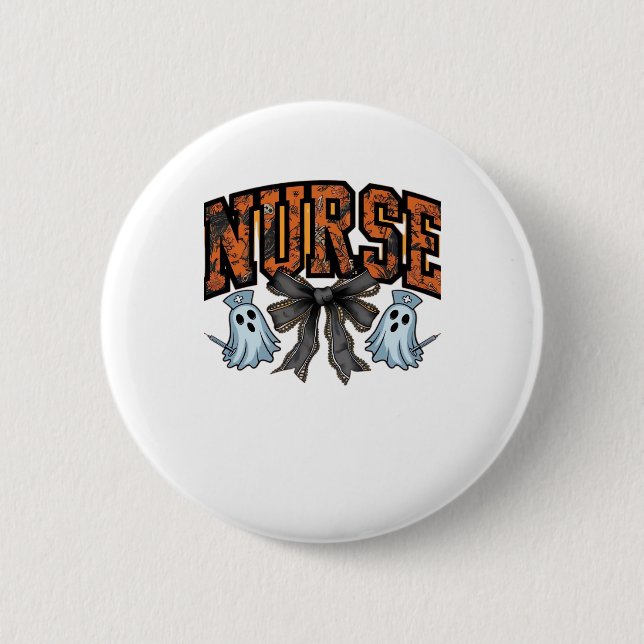 Halloween Nurse Beängstigend Coquette Bow Classic  Button (Vorderseite)