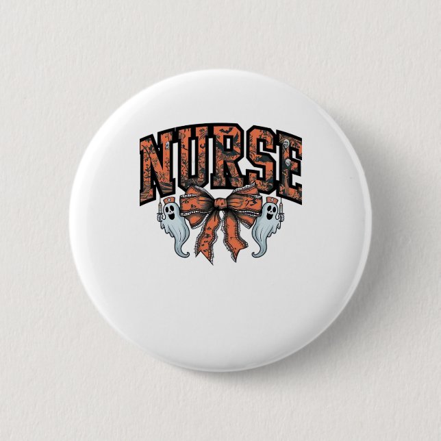 Halloween Nurse Beängstigend Coquette Bow Classic  Button (Vorderseite)