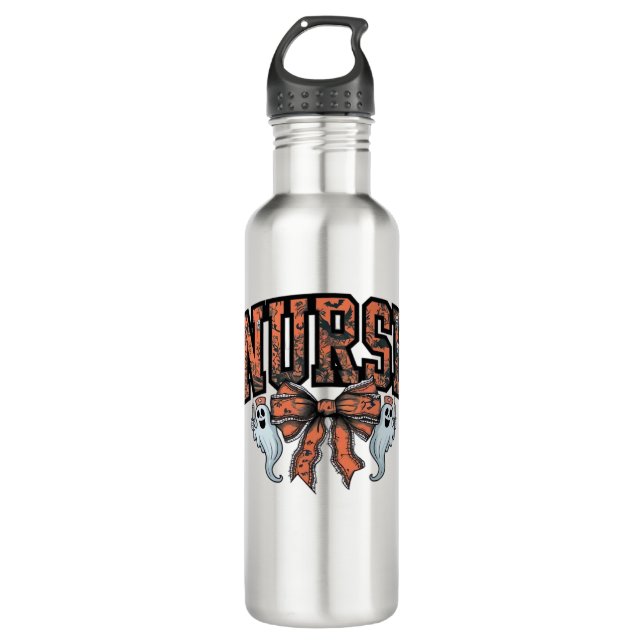 Halloween Nurse Beängstigend Coquette Bow Classic  Edelstahlflasche (Vorderseite)