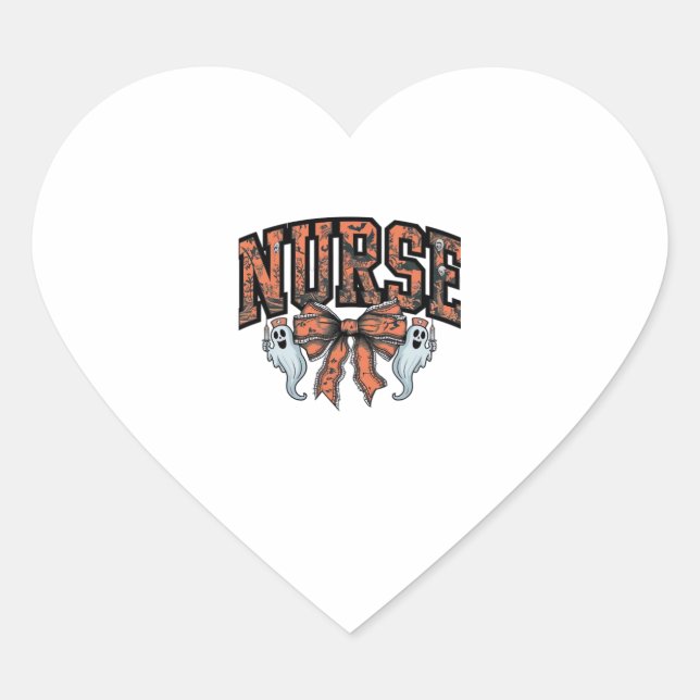 Halloween Nurse Beängstigend Coquette Bow Classic  Herz-Aufkleber (Vorderseite)