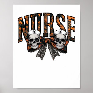 Halloween Nurse Beängstigend Coquette Bow Classic Poster