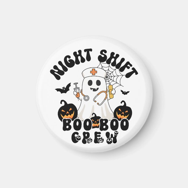 Halloween Nurse - BOO Crew Ghost Magnet (Vorne)