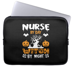 Halloween Nurse by Day Hexe by Night Birthday Laptopschutzhülle