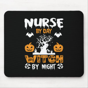 Halloween Nurse by Day Hexe by Night Birthday Mousepad