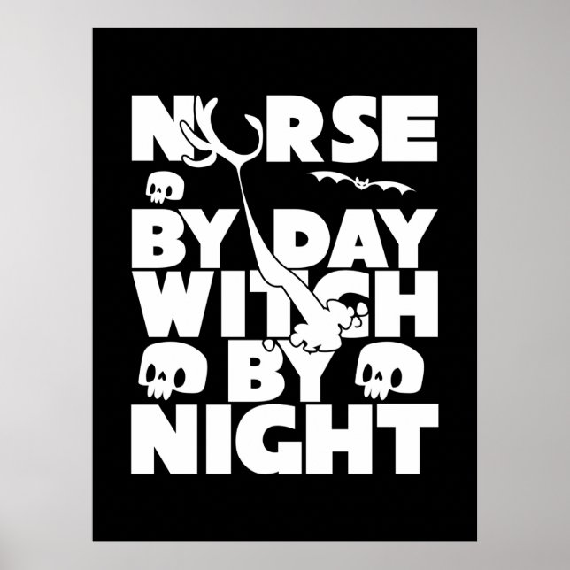 Halloween Nurse By Day Witch By Nights Poster (Vorne)
