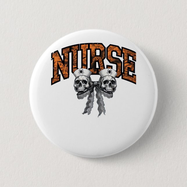 Halloween Nurse Coquette Bow Classic T - Shirt Button (Vorderseite)