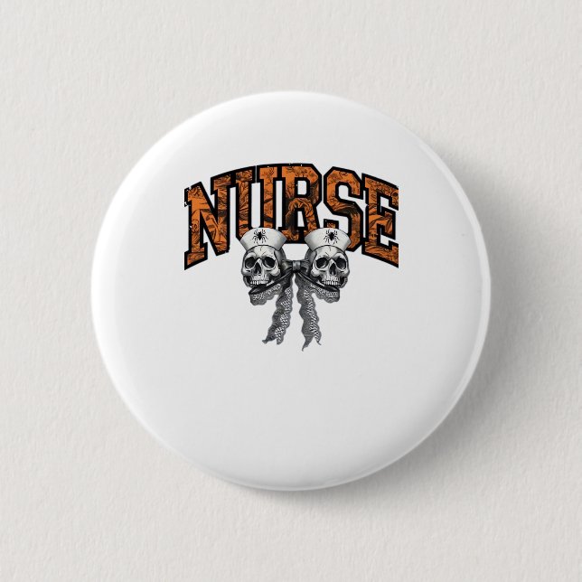 Halloween Nurse Coquette Bow Classic T - Shirt Button (Vorderseite)
