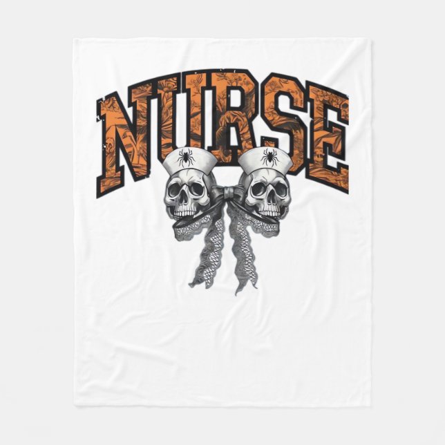 Halloween Nurse Coquette Bow Classic T - Shirt Fleecedecke (Vorderseite)