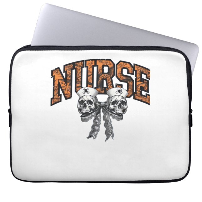Halloween Nurse Coquette Bow Classic T - Shirt Laptopschutzhülle (Vorderseite)