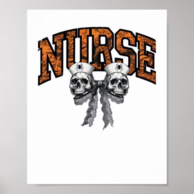 Halloween Nurse Coquette Bow Classic T - Shirt Poster (Vorne)