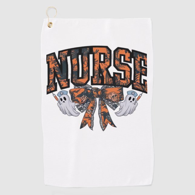 Halloween Nurse Coquette Bow Fall Classic T - Shir Golfhandtuch (Vorderseite)