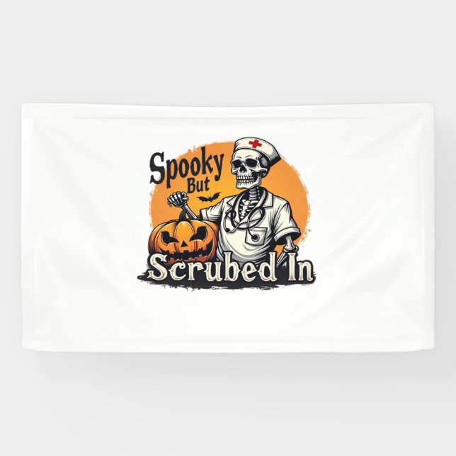 Halloween Nurse Design Oversifizierter T - Shirt Banner (Horizontal)