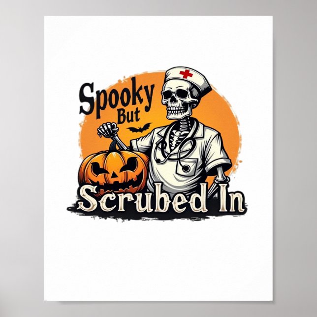 Halloween Nurse Design Oversifizierter T - Shirt Poster (Vorne)