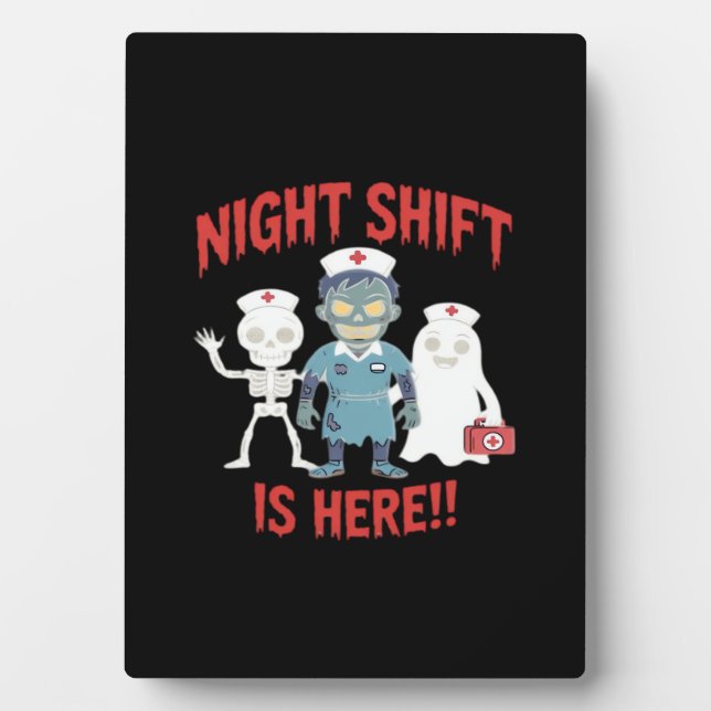 Halloween Nurse Funny Ghost Skeleton Zombie Essent Fotoplatte (Vorderseite)