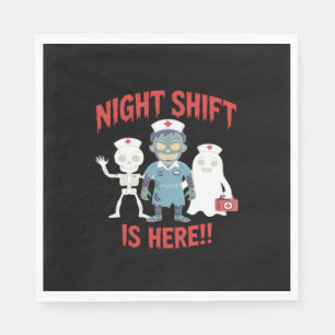 Halloween Nurse Funny Ghost Skeleton Zombie Essent Serviette