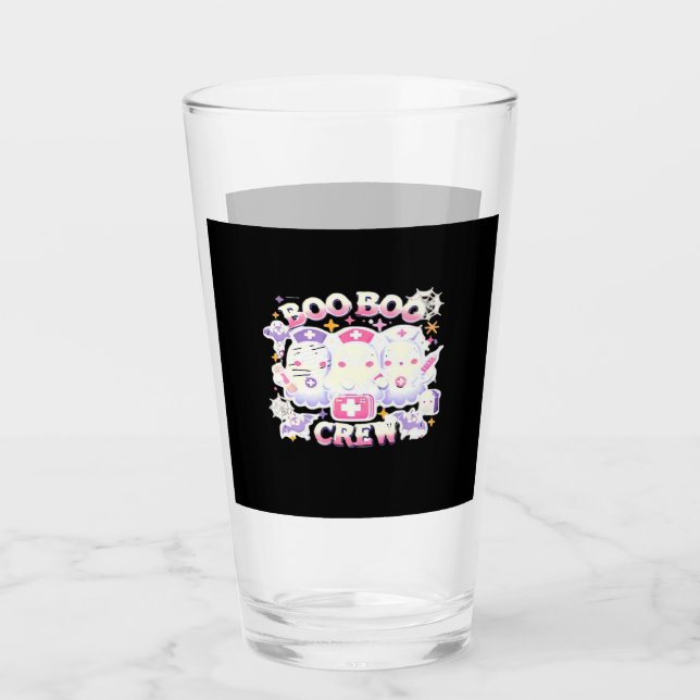 Halloween Nurse Ghost Squad Boo Boo Crew Funny Spo Glas (Vorderseite)