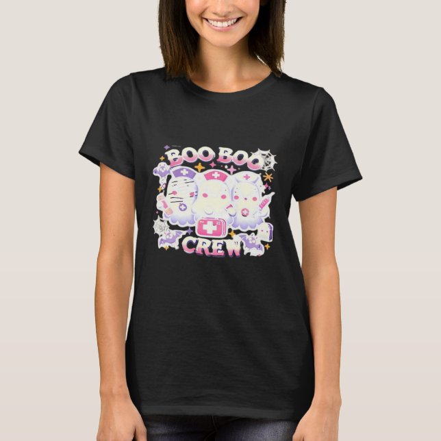Halloween Nurse Ghost Squad Boo Boo Crew Funny Spo T-Shirt (Vorderseite)