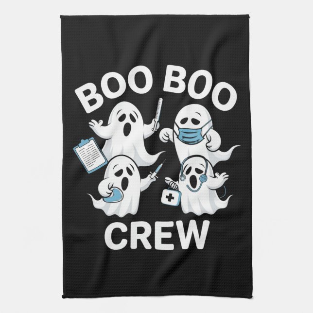 Halloween Nurse Gift Boo Boo Crew Nurse Geschirrtuch (Vertikal)