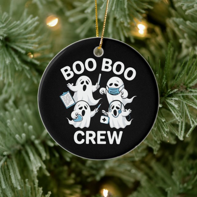 Halloween Nurse Gift Boo Boo Crew Nurse Keramik Ornament (Baum)