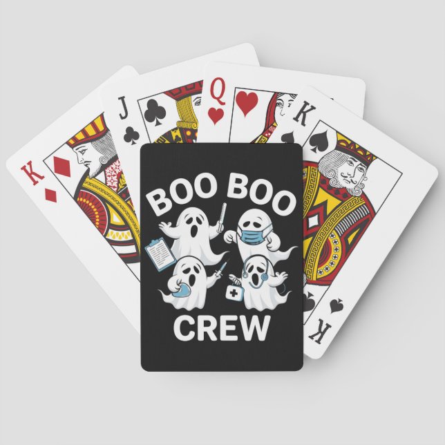 Halloween Nurse Gift Boo Boo Crew Nurse Spielkarten (Rückseite)