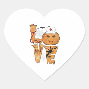Halloween Nurse Gift Herz-Aufkleber