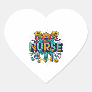 HALLOWEEN NURSE Herz-Aufkleber